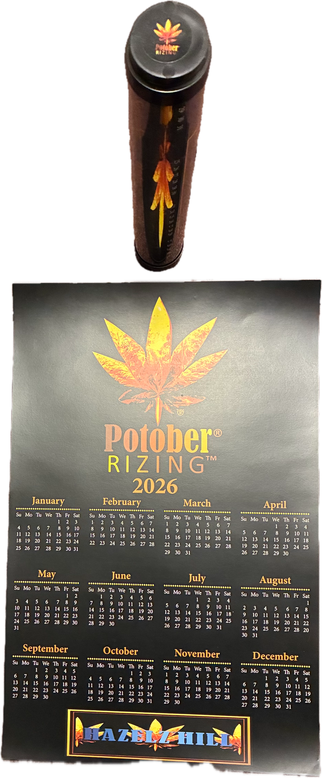 POTOBER® RIZING™ 2026 Calendar with tube