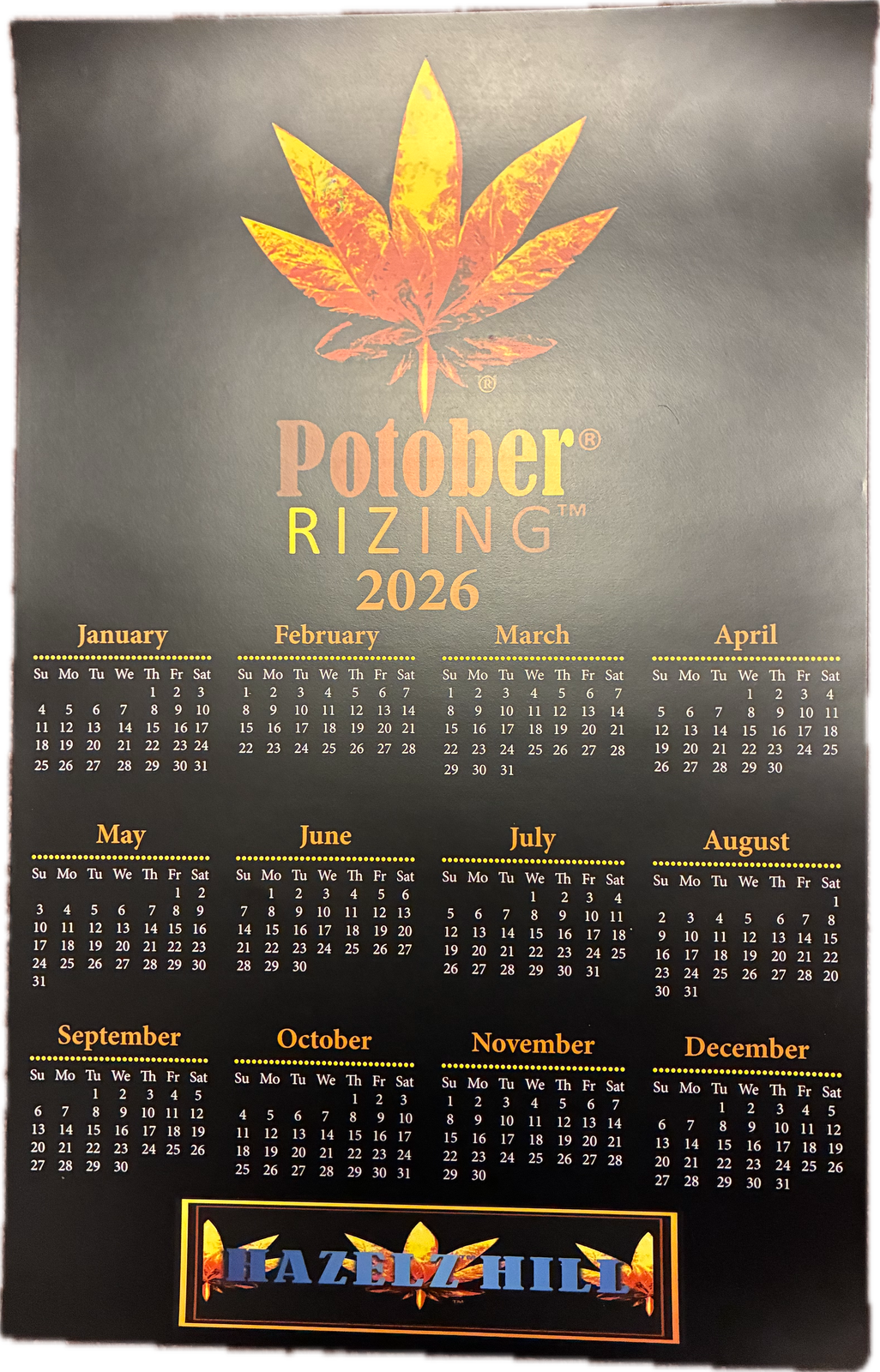 POTOBER® RIZING™ 2026 Calendar